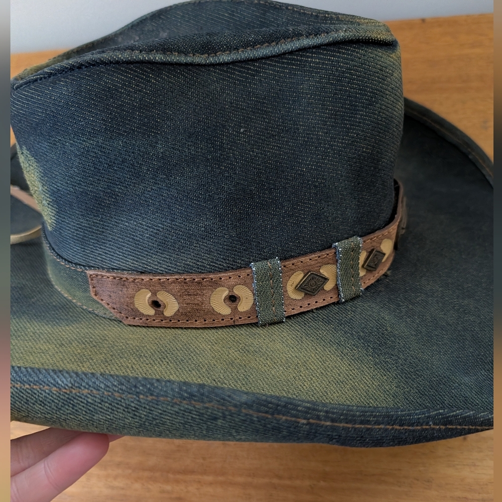 Bullhide Nonstop Cowboy Hat Denim Distressed Western Small - Picture 8 of 9